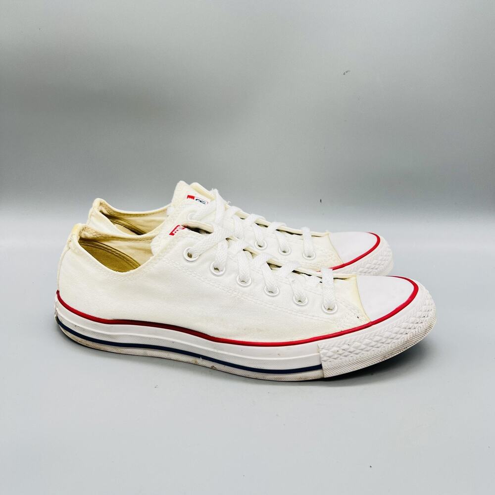 Converse Shoes Mens 8 White Canvas Chuck Taylor All Star Sneakers Casual Comfort - Picture 1 of 11